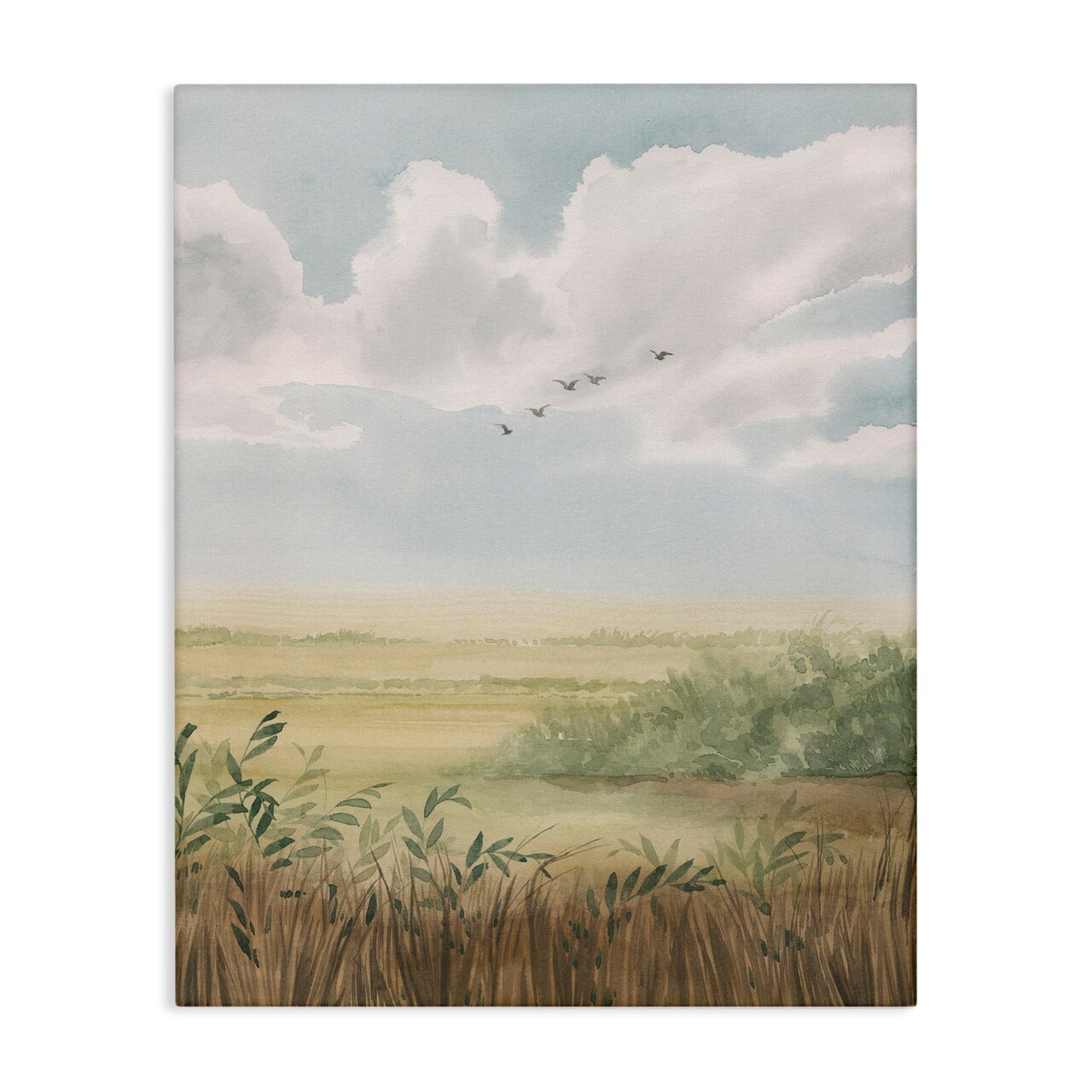 Stupell Industries Birds Flying over Countryside Canvas Wall Art Design by Grace Popp
